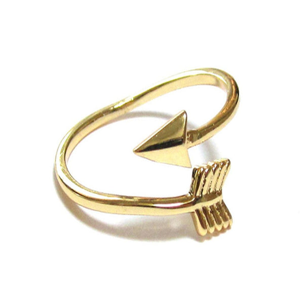 Gold Plated Arrow Wrap Sterling Silver Midi Ring - Essentially Silver Jewelry