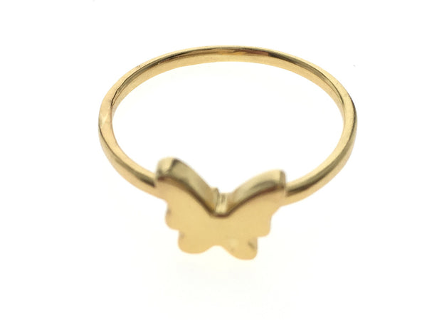 Gold Plated Midi Butterfly Sterling Silver Ring - Essentially Silver Jewelry
