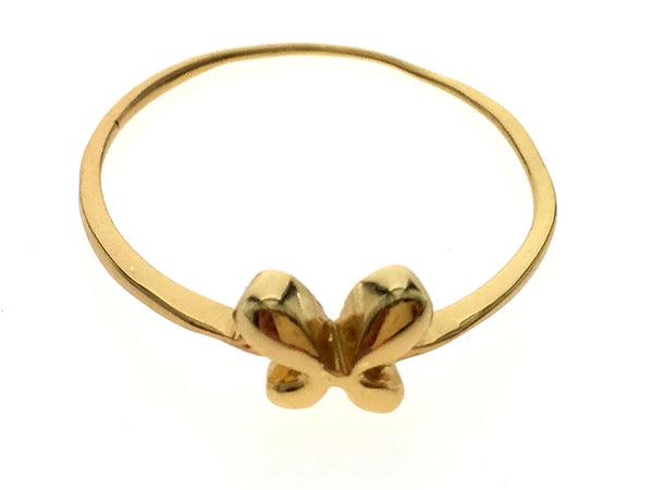 Gold Plated Bow .925 Sterling Silver Ring