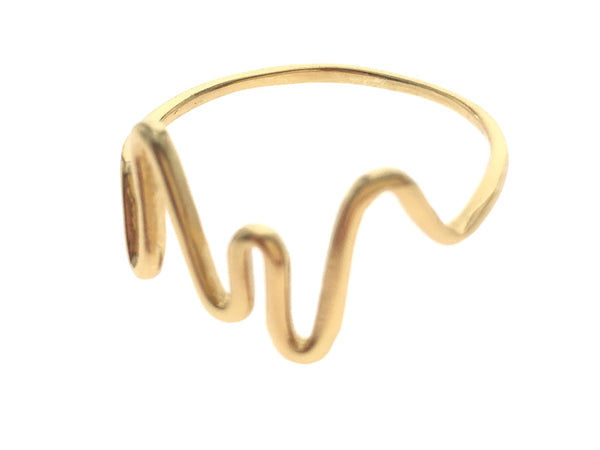 Gold Plated Squiggle Midi  .925 Sterling Silver Ring - Essentially Silver Jewelry