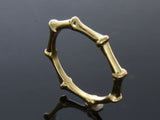 Gold Plated Bone 3mm Sterling Silver Band - Essentially Silver Jewelry