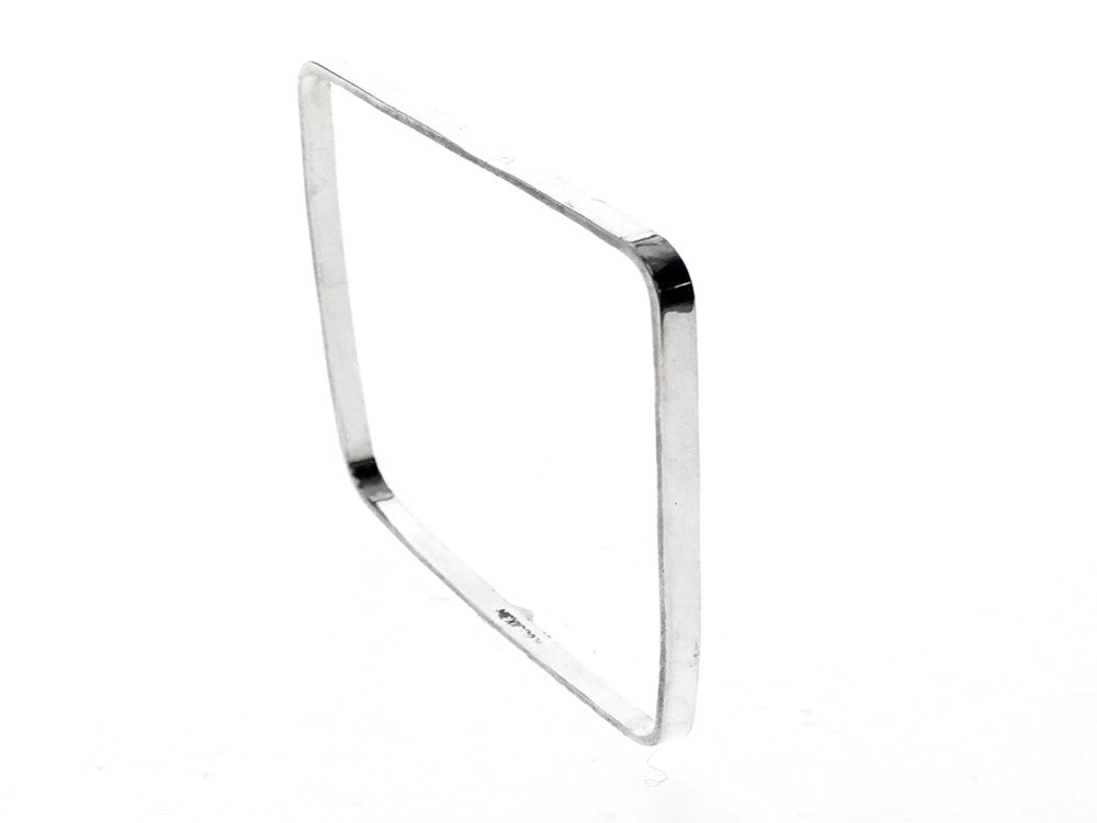 Square 3mm Plain Sterling Silver Bangle - Essentially Silver Jewelry