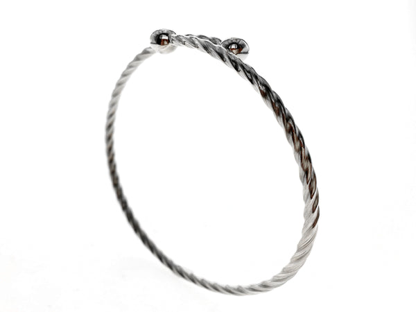 Swirled Sterling Silver Bangle Ball Ends - Essentially Silver Jewelry