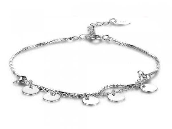 Dainty Pendant Tassel Sterling Silver Bracele - Essentially Silver Jewelry