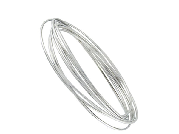 7 Ring Russian Wedder Sterling Silver Bangle - Essentially Silver Jewelry