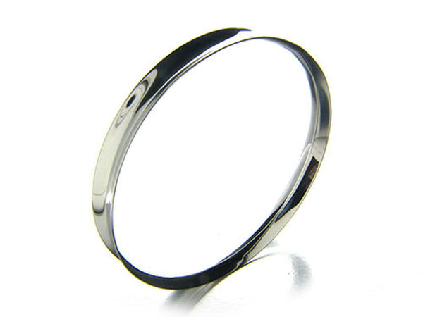 Inversed 8mm Plain Sterling Silver Bangle - Essentially Silver Jewelry