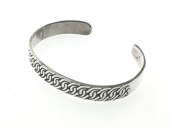 Swirled Patterned Sterling Silver Cuff