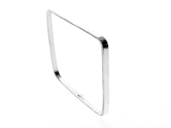 Square 4mm Sterling Silver Bangle