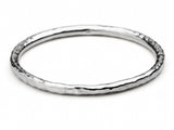 Beaten 5mm Round Sterling Silver Bangle - Essentially Silver Jewelry
