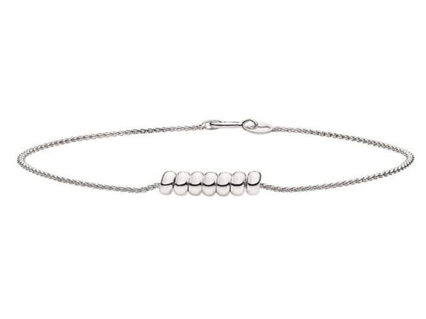 Dainty Sterling Silver 7 Lucky Ring Bracelet - Essentially Silver Jewelry