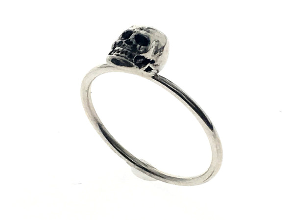 Skull Head Sterling Silver Ring - Essentially Silver Jewelry