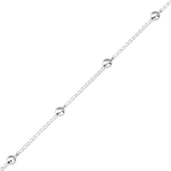 Box Chain Sterling Silver with 2mm Balls - Essentially Silver Jewelry