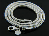 Sterling Silver Plated Snake 4.0mm Chain Necklace - Essentially Silver Jewelry