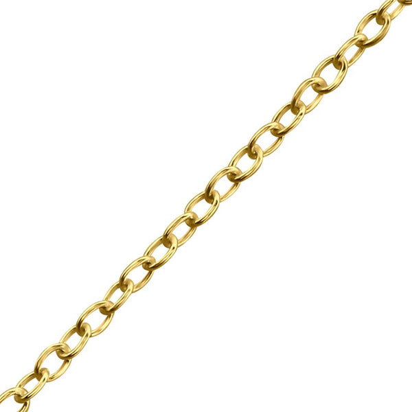 Cable Oval 1mm Gold PlatedSterling Silver Chain 41cm (16 inches) - Essentially Silver Jewelry
