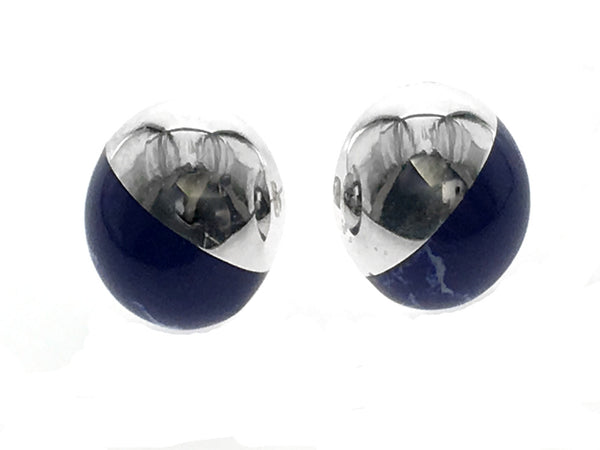 Lapis .925 Sterling Silver Stud Earrings - Essentially Silver Jewelry