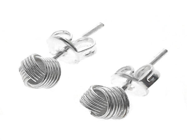 Knot 6mm Wire Sterling Silver Earrings - Essentially Silver Jewelry