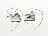 Petal Double Drop Spiral Threader Sterling Silver Earring - Essentially Silver Jewelry