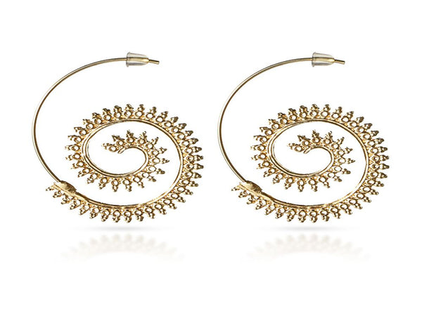 Bijou Round Spiral Drop Earring - Essentially Silver Jewelry