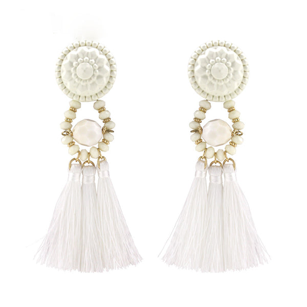 Tassel Fashion White Earrings