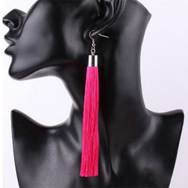 Tassel Pink Long Fashion Earrings