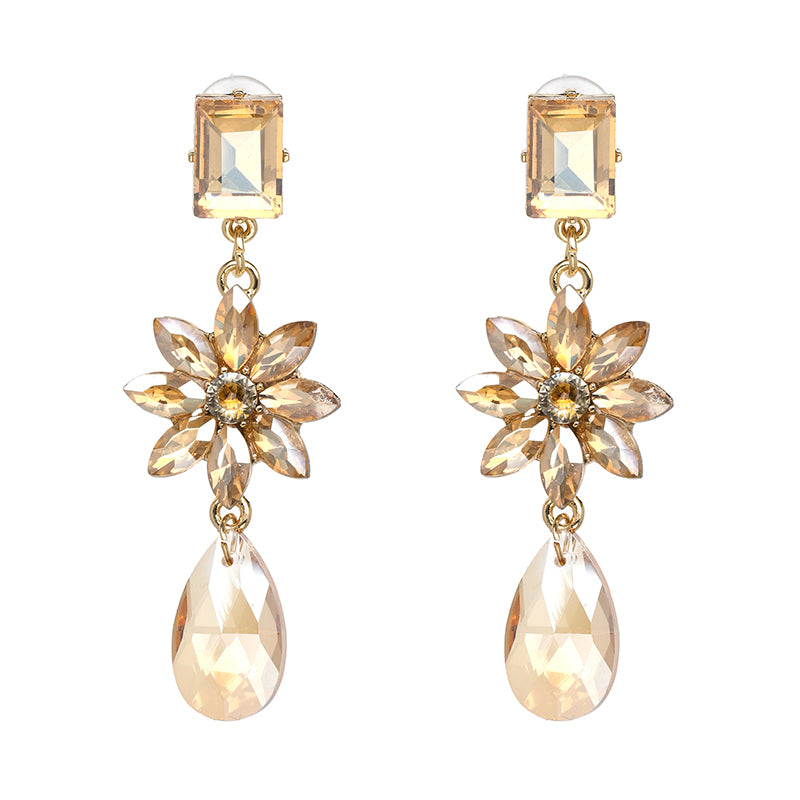 Crystal Drop Water Flower Fashion Earrings