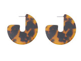 Leopard Tortoise Hoop Earrings