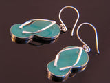 Turquoise Thongs .925 Sterling Silver Earrings - Essentially Silver Jewelry
