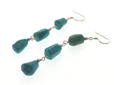 Turquoise Three Tier  .925 Sterling Silver Earrings