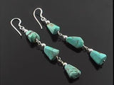 Turquoise Three Tier  .925 Sterling Silver Earrings - Essentially Silver Jewelry