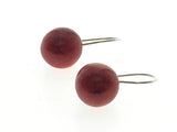Red Coral Ball Drop Sterling Silver Earrings - Essentially Silver Jewelry