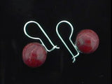Red Coral Ball Drop Sterling Silver Earrings - Essentially Silver Jewelry