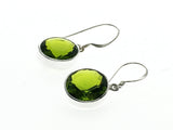 Peridot 12mm Round Sterling Silver Earrings - Essentially Silver Jewelry