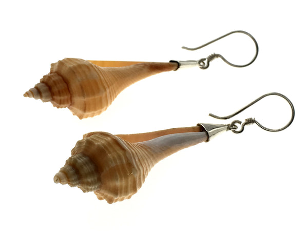 Shell Coned Trumpet .925 Sterling Silver Earrings - Essentially Silver Jewelry