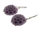 Flower Lilac Plastic .925 Sterling Silver Earring
