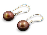 Pearl Gold Drop .925 Sterling Silver Earring - Essentially Silver Jewelry