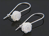 Rose White Shell Drop Sterling Silver Earring - Essentially Silver Jewelry