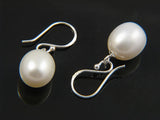 Pearl 10mm sterling silver drop earring - Essentially Silver Jewelry