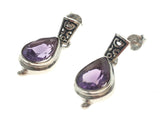 Amethyst Teardrop .925 Sterling Silver Earrings - Essentially Silver Jewelry