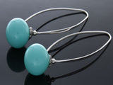 Turquoise Like 14mm Ball .925 Sterling Silver Drop Earring - Essentially Silver Jewelry