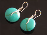 Turquoise Like Round .925 Sterling Silver Earring - Essentially Silver Jewelry