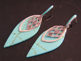 Turquoise Like .925 Sterling Silver Wing Earring - Essentially Silver Jewelry