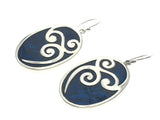 Paua Dyed Blue Sterling Silver Overlay Earrings