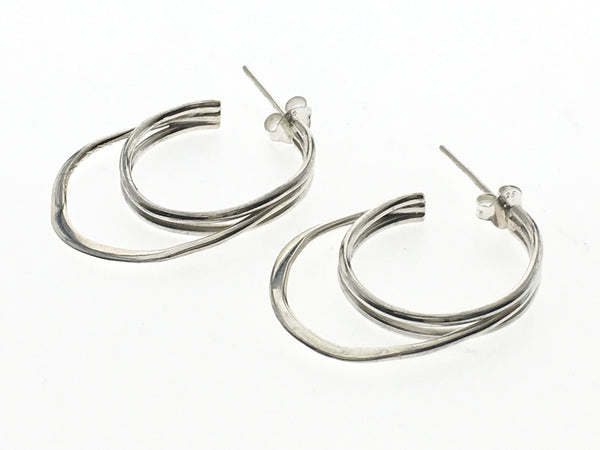 Hoop Double .925 Sterling Silver Earring