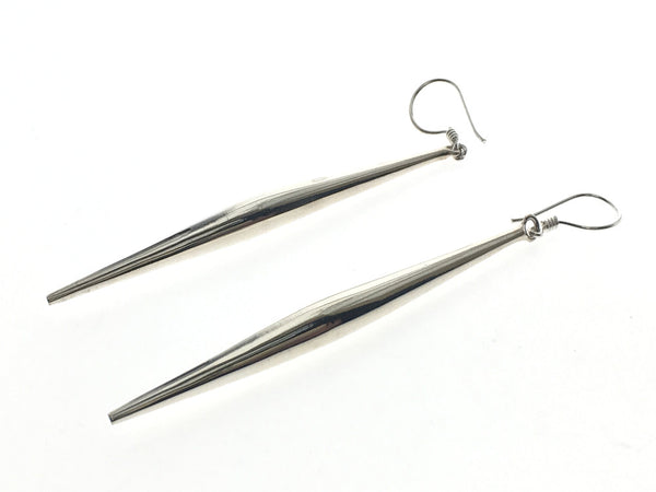 Pointed Bar Sterling Silver Earrings