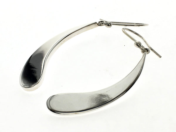 Teardrop Curved .925 Sterling Silver Earrings - Essentially Silver Jewelry
