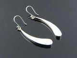 Teardrop Curved .925 Sterling Silver Earrings - Essentially Silver Jewelry
