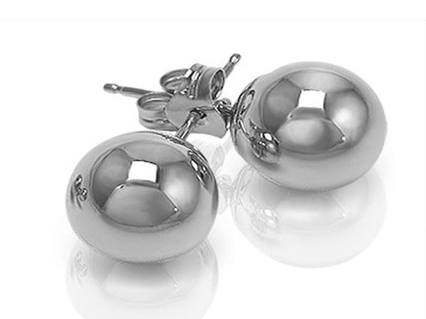 Ball 12mm Stud Sterling Silver Earrings - Essentially Silver Jewelry