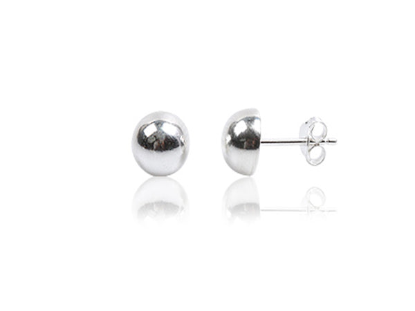 Half 8mm Ball Sterling Silver Earrings