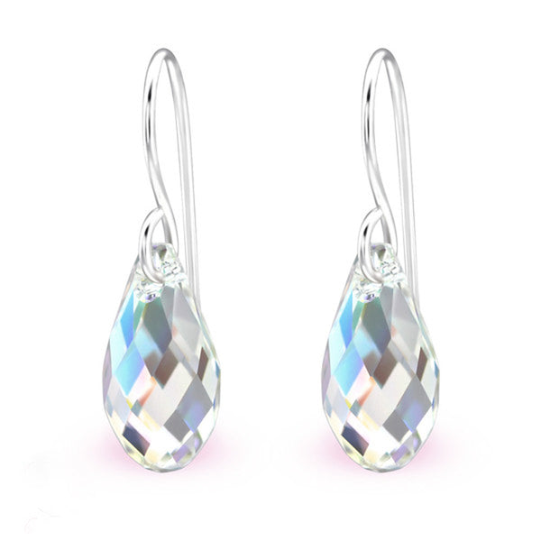 Sterling Silver Teardrop Crystal Earrings