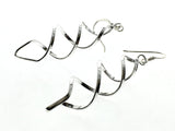 Swirl Double Drop Sterling Silver Earring - Essentially Silver Jewelry